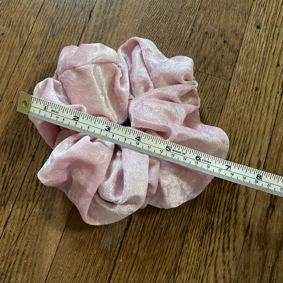 Giant Pink Velvet Scrunchie - Picture 3 of 5